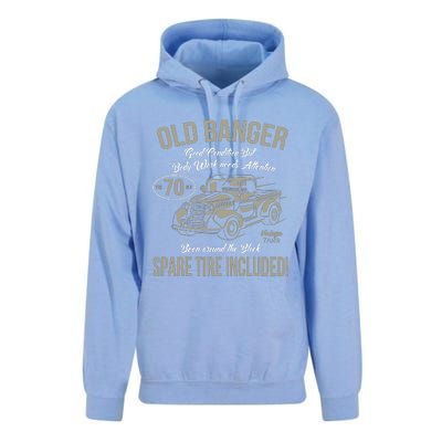 70th Birthday Vintage Old Banger 70 Years Old Gift Unisex Surf Hoodie