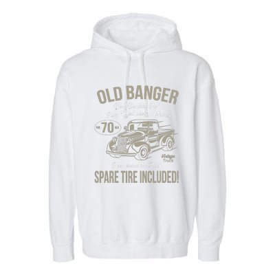 70th Birthday Vintage Old Banger 70 Years Old Gift Garment-Dyed Fleece Hoodie