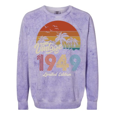 74th Birthday Vintage Limited Edition 1949 Colorblast Crewneck Sweatshirt