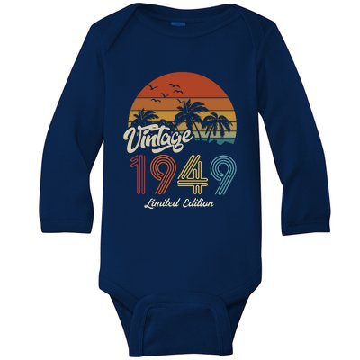 74th Birthday Vintage Limited Edition 1949 Baby Long Sleeve Bodysuit