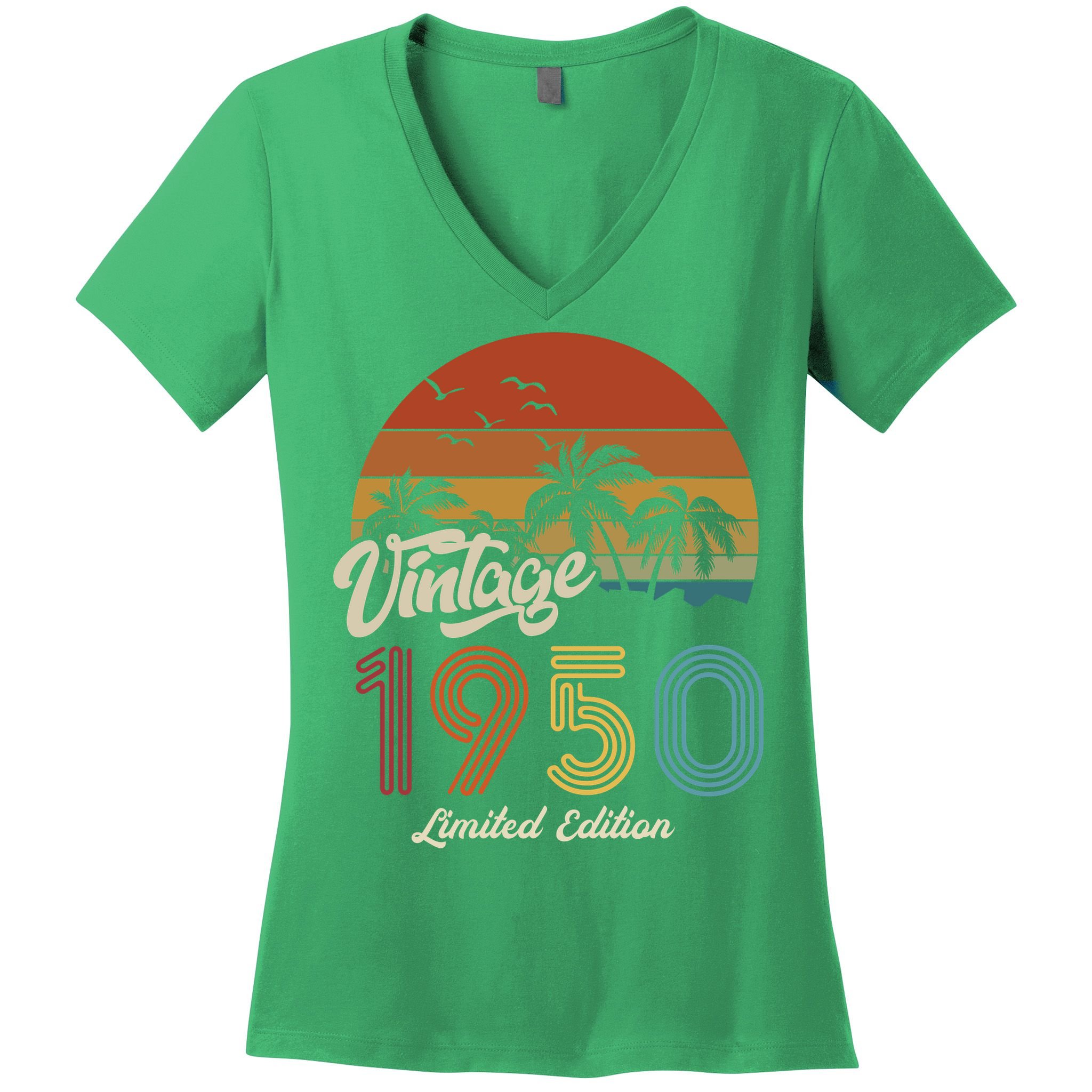 73rd Birthday Vintage Limited Edition 1950 Women's V-Neck T-Shirt