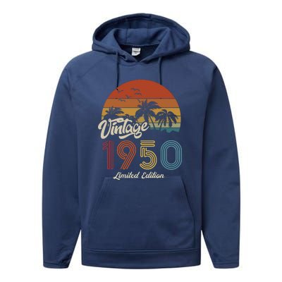 73rd Birthday Vintage Limited Edition 1950 Performance Fleece Hoodie