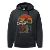 72nd Birthday Vintage Limited Edition 1951 Performance Fleece Hoodie