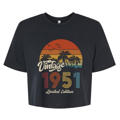 72nd Birthday Vintage Limited Edition 1951 Bella+Canvas Jersey Crop Tee