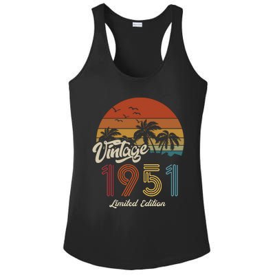 72nd Birthday Vintage Limited Edition 1951 Ladies PosiCharge Competitor Racerback Tank