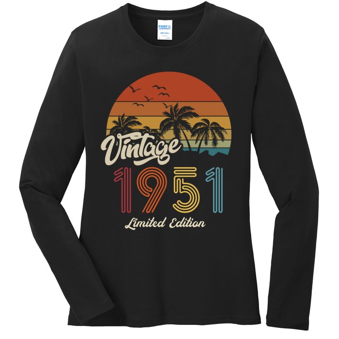 72nd Birthday Vintage Limited Edition 1951 Ladies Long Sleeve Shirt