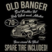 70th Birthday Vintage Old Banger 70 Years Old  Gift Retro Button