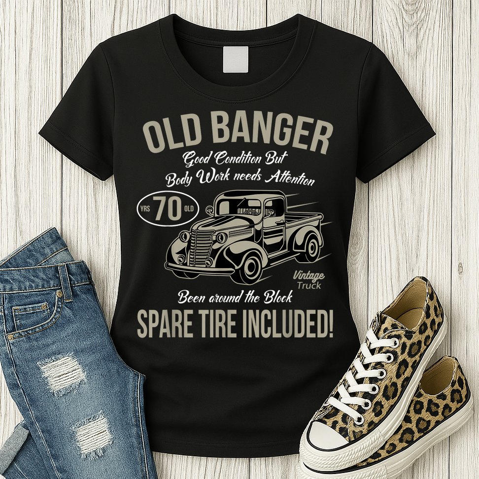 70th Birthday Vintage Old Banger 70 Years Old  Gift Retro Womens T-Shirt