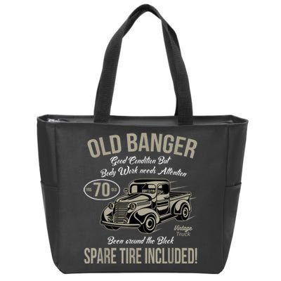 70th Birthday Vintage Old Banger 70 Years Old  Gift Retro Zip Tote Bag