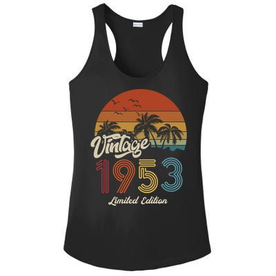 70th Birthday Vintage Limited Edition 1953 Ladies PosiCharge Competitor Racerback Tank