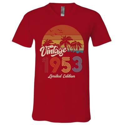 70th Birthday Vintage Limited Edition 1953 V-Neck T-Shirt