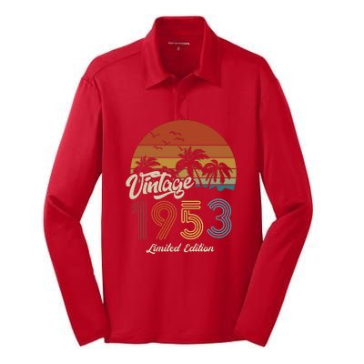 70th Birthday Vintage Limited Edition 1953 Silk Touch Performance Long Sleeve Polo