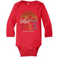 70th Birthday Vintage Limited Edition 1953 Baby Long Sleeve Bodysuit