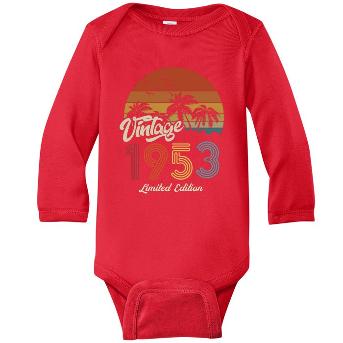 70th Birthday Vintage Limited Edition 1953 Baby Long Sleeve Bodysuit