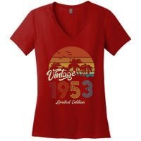 70th Birthday Vintage Limited Edition 1953 Women's V-Neck T-Shirt