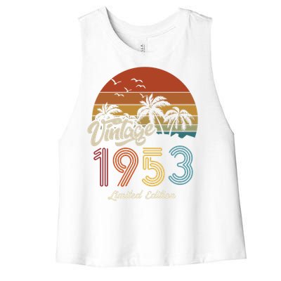 70th Birthday Vintage Limited Edition 1953 Women's Racerback Cropped Tank