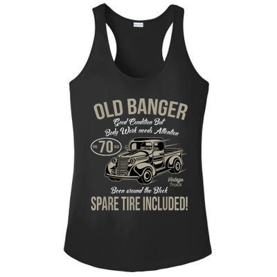 70th Birthday Vintage Old Banger 70 Years Old M.e.n Gift Retro Ladies PosiCharge Competitor Racerback Tank