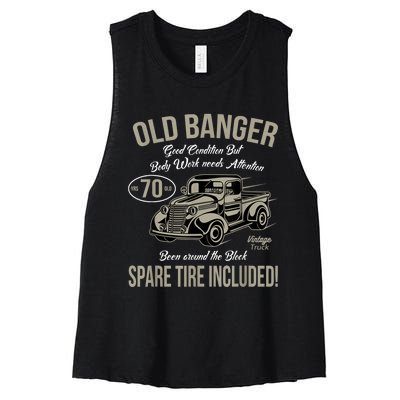 70th Birthday Vintage Old Banger 70 Years Old M.e.n Gift Retro Women's Racerback Cropped Tank