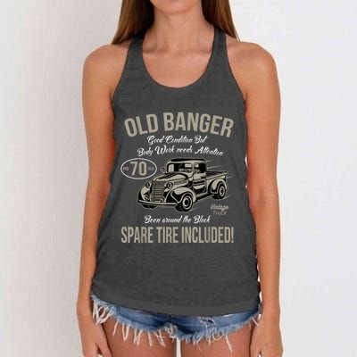 70th Birthday Vintage Old Banger 70 Years Old M.e.n Gift Retro Women's Knotted Racerback Tank