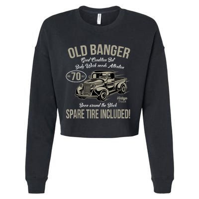 70th Birthday Vintage Old Banger 70 Years Old M.e.n Gift Retro Cropped Pullover Crew