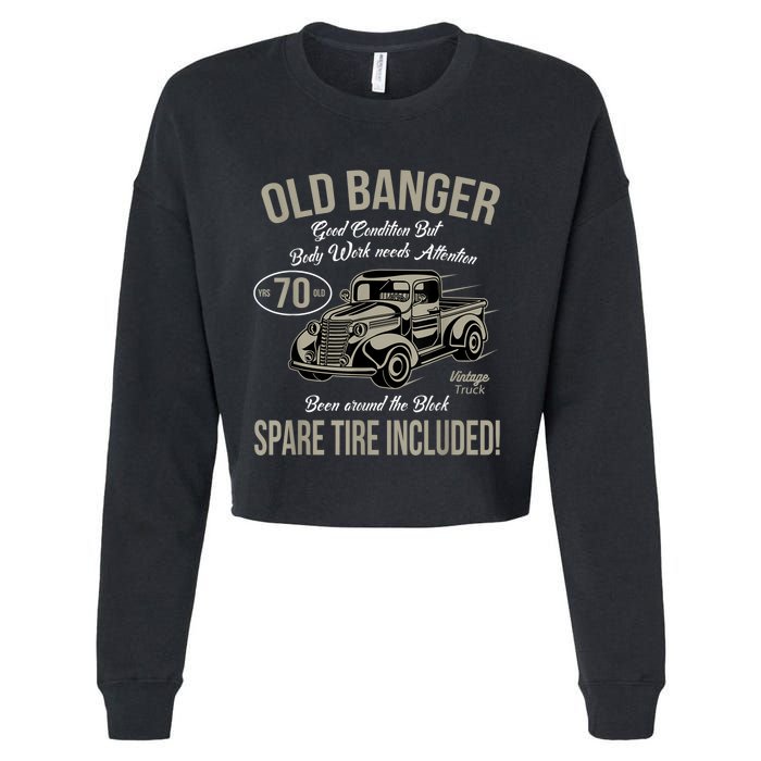 70th Birthday Vintage Old Banger 70 Years Old M.e.n Gift Retro Cropped Pullover Crew