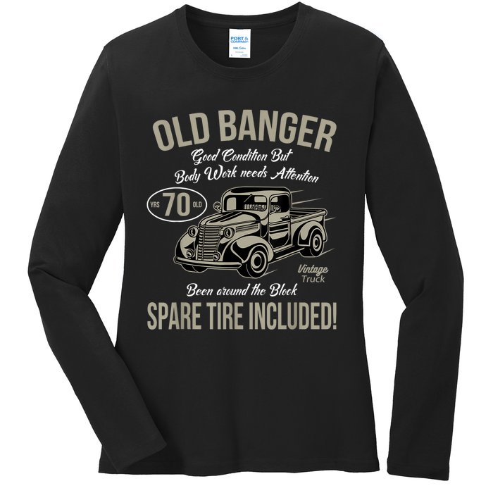 70th Birthday Vintage Old Banger 70 Years Old M.e.n Gift Retro Ladies Long Sleeve Shirt