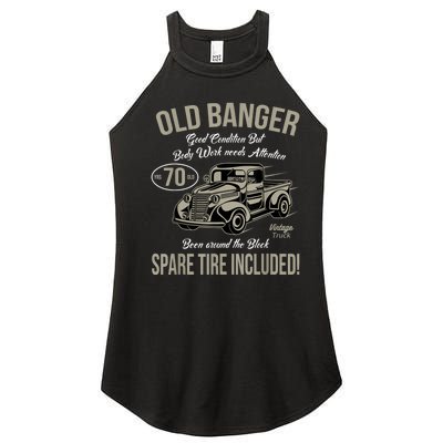 70th Birthday Vintage Old Banger 70 Years Old M.e.n Gift Retro Women's Perfect Tri Rocker Tank