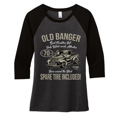 70th Birthday Vintage Old Banger 70 Years Old M.e.n Gift Retro Women's Tri-Blend 3/4-Sleeve Raglan Shirt