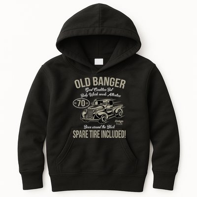 70th Birthday Vintage Old Banger 70 Years Old M.e.n Gift Retro Kids Hoodie