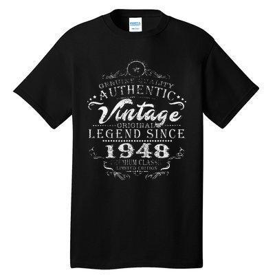 75th Birthday Vintage Legend Since 1948 Tall T-Shirt