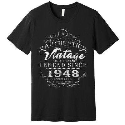 75th Birthday Vintage Legend Since 1948 Premium T-Shirt