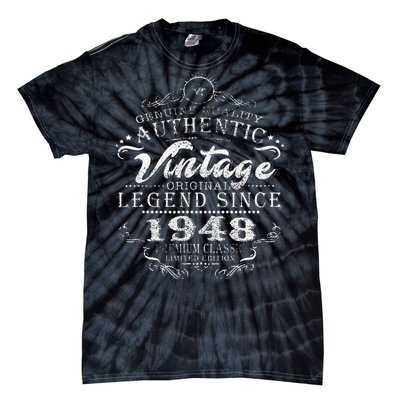 75th Birthday Vintage Legend Since 1948 Tie-Dye T-Shirt