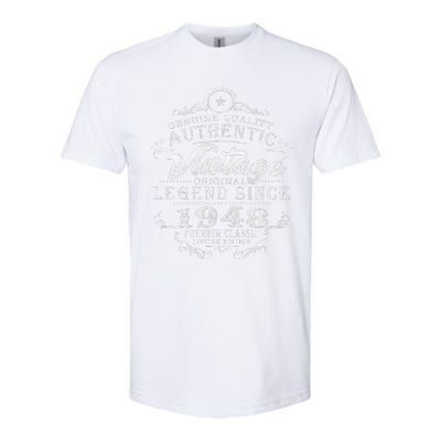 75th Birthday Vintage Legend Since 1948 Softstyle CVC T-Shirt