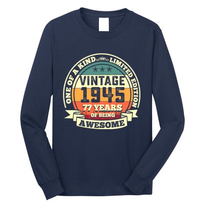 77th Birthday Vintage Tee Retro Awesome 1945 77 Years Old Tank Top Long Sleeve Shirt