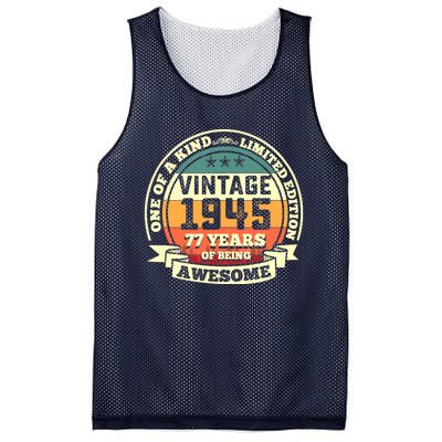 77th Birthday Vintage Tee Retro Awesome 1945 77 Years Old Tank Top Mesh Reversible Basketball Jersey Tank