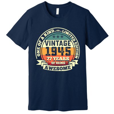 77th Birthday Vintage Tee Retro Awesome 1945 77 Years Old Tank Top Premium T-Shirt