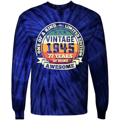 77th Birthday Vintage Tee Retro Awesome 1945 77 Years Old Tank Top Tie-Dye Long Sleeve Shirt