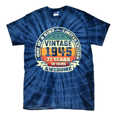 77th Birthday Vintage Tee Retro Awesome 1945 77 Years Old Tank Top Tie-Dye T-Shirt