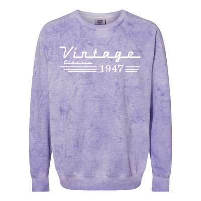 75th Birthday Vintage 1947 Classic Colorblast Crewneck Sweatshirt