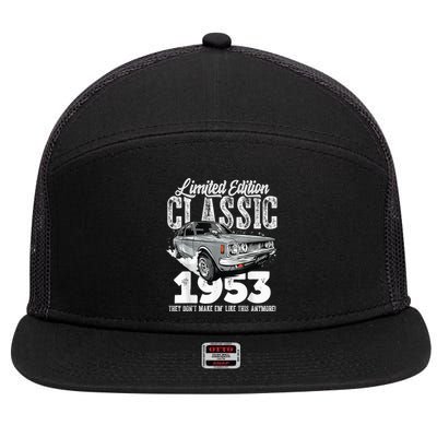 70th birthday Vintage Classic Car 1953 B-day 70 year old 7 Panel Mesh Trucker Snapback Hat