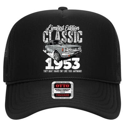 70th birthday Vintage Classic Car 1953 B-day 70 year old High Crown Mesh Back Trucker Hat