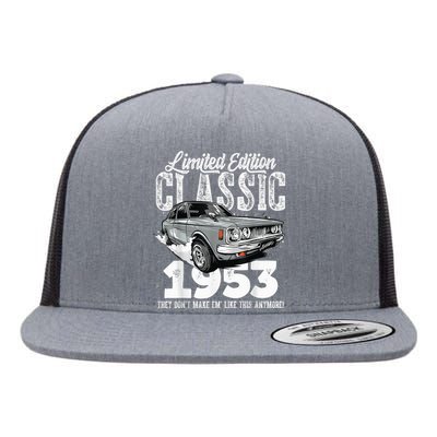 70th birthday Vintage Classic Car 1953 B-day 70 year old Flat Bill Trucker Hat