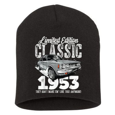 70th birthday Vintage Classic Car 1953 B-day 70 year old Short Acrylic Beanie