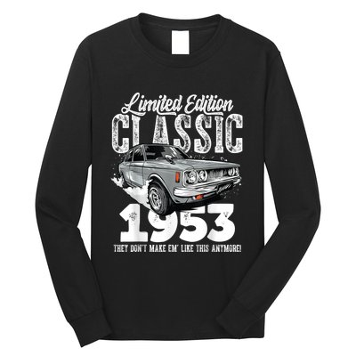 70th birthday Vintage Classic Car 1953 B-day 70 year old Long Sleeve Shirt