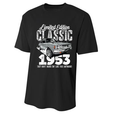 70th birthday Vintage Classic Car 1953 B-day 70 year old Performance Sprint T-Shirt