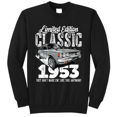 70th birthday Vintage Classic Car 1953 B-day 70 year old Tall Sweatshirt