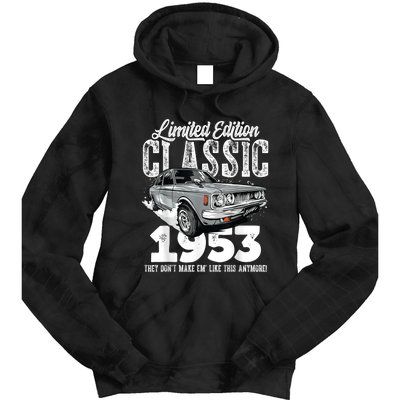 70th birthday Vintage Classic Car 1953 B-day 70 year old Tie Dye Hoodie