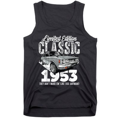 70th birthday Vintage Classic Car 1953 B-day 70 year old Tank Top