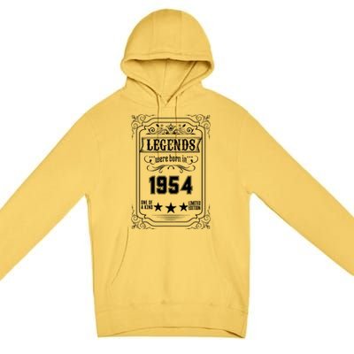 70th Birthday Vintage Legends Born In 1954 70 Years Old Premium Pullover Hoodie