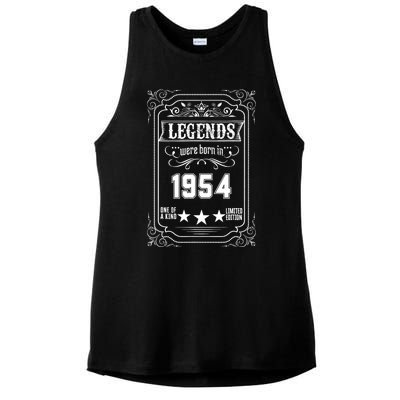 70th Birthday Vintage Legends Born In 1954 70 Years Old Ladies PosiCharge Tri-Blend Wicking Tank